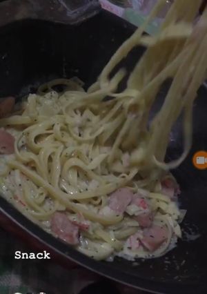 Foto resep Fetuccini Carbonara mudah simple
