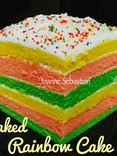 Foto resep Baked Rainbow Cake
