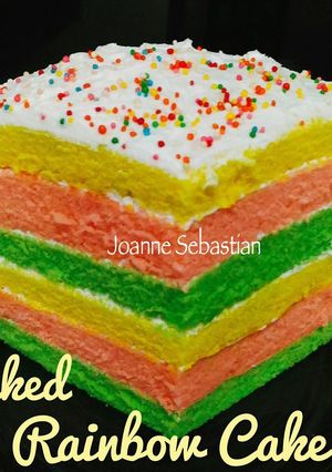 Foto resep Baked Rainbow Cake