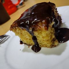 A picture of Easy Boston Cream Cake.