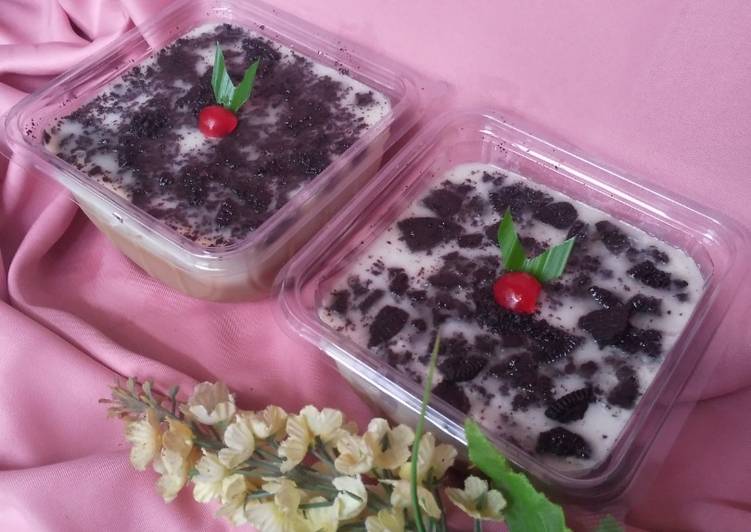 Puding kopi oreo