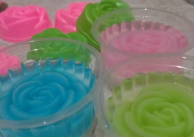 Resep Puding mawar kaca Resep Puding mawar kaca