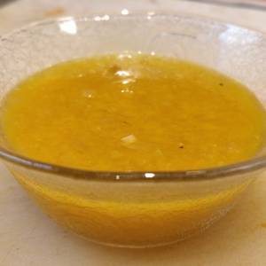 Sopa de zapallo, zanahoria y almidón de mandioca