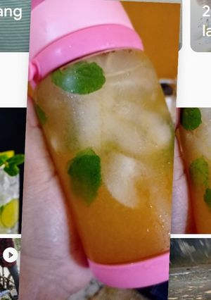 Foto resep Es jeruk manis + mint
