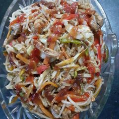 A picture of Stirr Fry Chicken Veg Noodles.