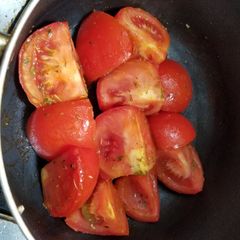 A picture of Pan Fry Tomatoes with Mixed Herbs - 4 mins.