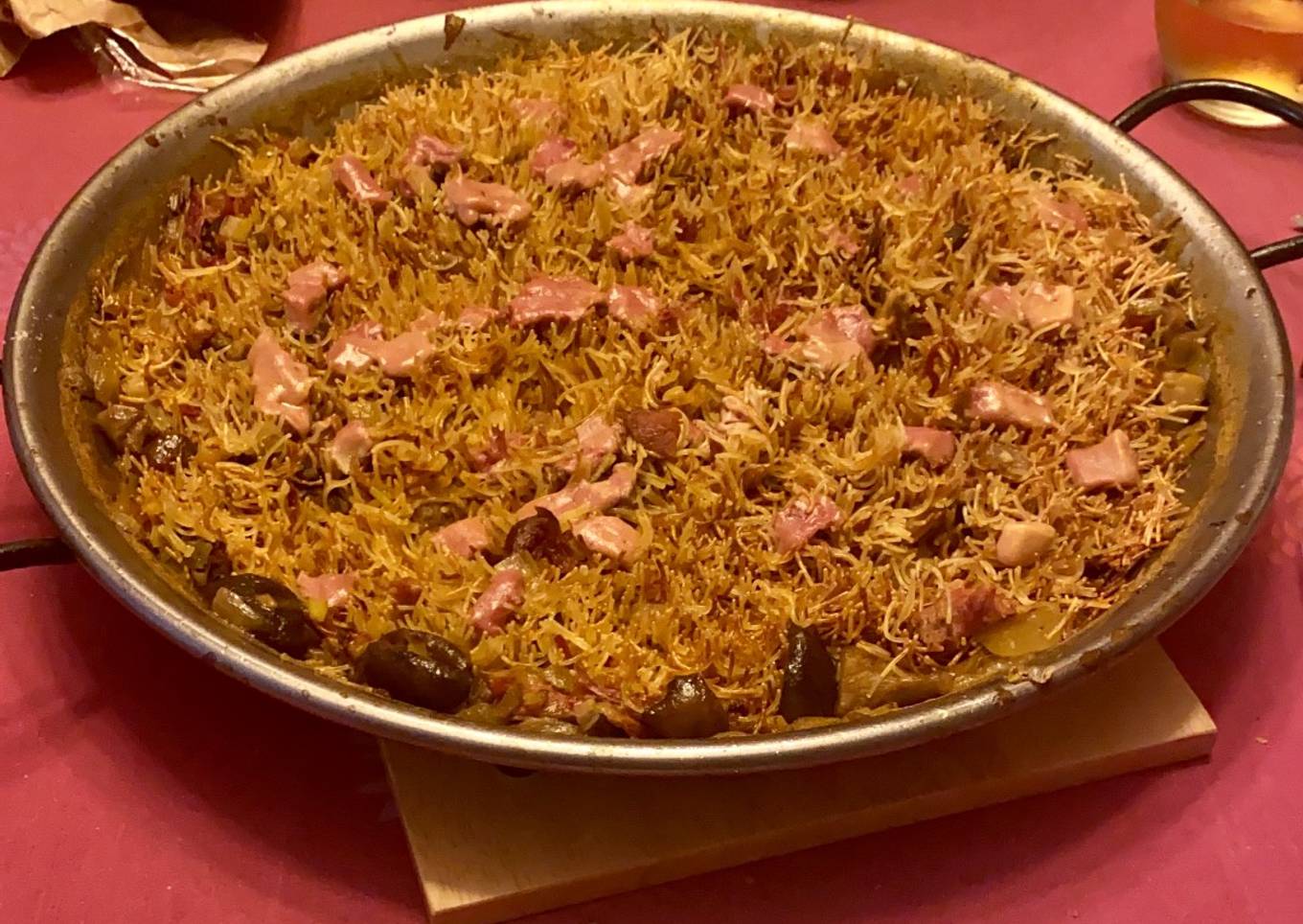 Fideuà de pato y foié