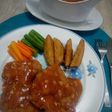 Chicken steak with barbeque sauce