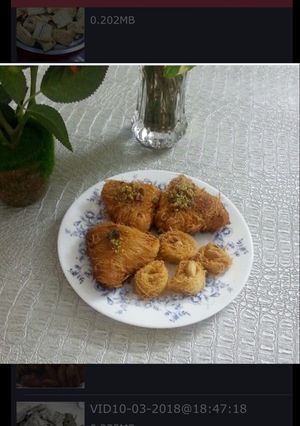 صورة لوصفة مثلثات الكنافة او عثملية وعش البلبل