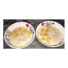 A picture of Banana milk pudding.