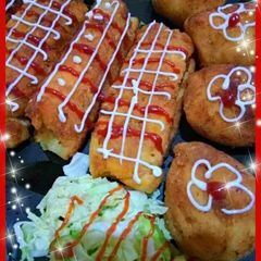 A picture of BBQ #cheese #bread #balls & #Roll.
