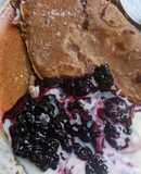 Autumn chestnut pancakes with blackberry + yoghurt #1