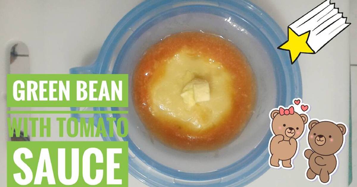 Resep Mpasi 6 bulan pure kacang hijau saus tomat oleh Mommy Rafassya