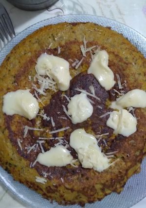 Una foto de Omelette con puré de zapallo y puré de manzana