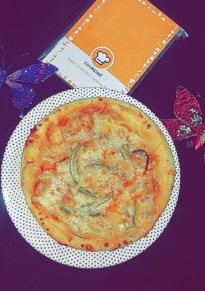 A picture of Cheesy fajita chunks pizza.