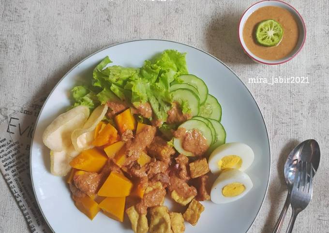 Resep Gado-gado/Rujak Pengantin Labu Kuning, Bikin Ngiler