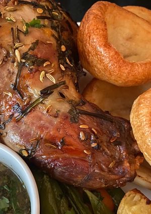 A picture of Marinated Leg of Lamb/ with Cornish Memories.