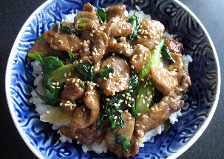 Simple Way to Prepare Any-night-of-the-week Beef &amp; Spinach Rice Bowl