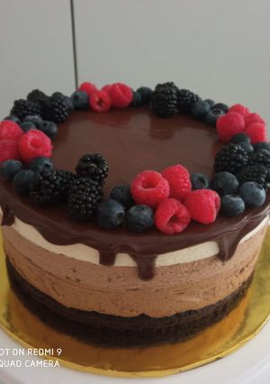 Tripla csokoládés torta recept fotója