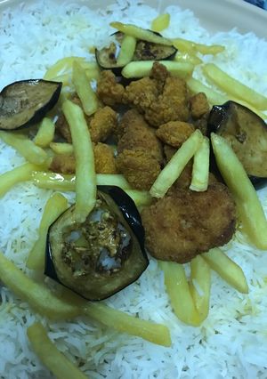 صورة لوصفة مقالي مع رز