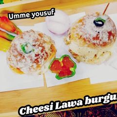 A picture of Cheesy lava Burger.