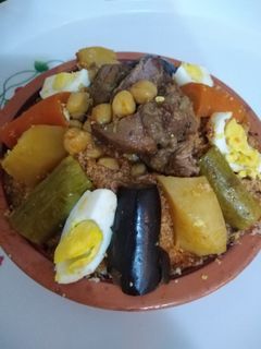 صورة لوصفة بربوشة بالخضرة 😋😋