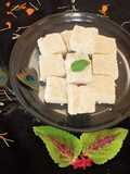 Roasted peanuts and coconut burfi (vrat special)