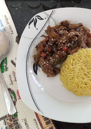 صورة لوصفة فاهيتا دجاج مع أرز بسمتي