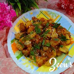 A picture of Honey Chilli Potatoes.