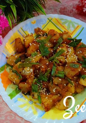 A picture of Honey Chilli Potatoes.