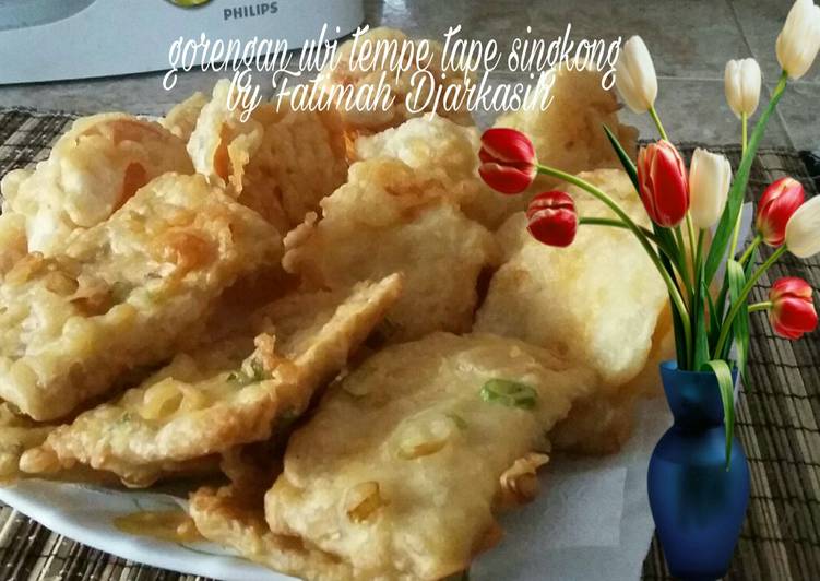 Gorengan ubi, tempe, tape singkong