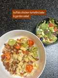 Buffalo Chicken Tortellini Bake & Garden Salad