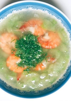 Hình của món Canh tôm mướp ngọt.