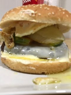 Una foto de Hamburguesa de buey y vaca