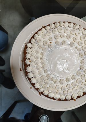 A picture of Carrot Cake Filled with Cheesecake and Philadelphia Cream Cheese Frosting.