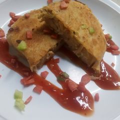 Stuffed Arabic box paratha A picture of Stuffed Arabic box paratha.