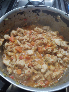 Una foto de Relleno de pollo para tacos