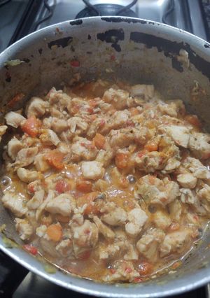 Una foto de Relleno de pollo para tacos