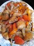 Saltado de Frejolito Chino con Pollo
