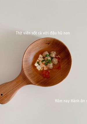 Hình của món Thịt băm viên sốt cà và đậu hũ non.