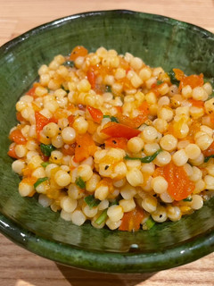 A picture of Easy tomato and basil fregola.