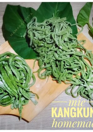 Foto resep Mie kangkung homemade (no telur & giling manual)