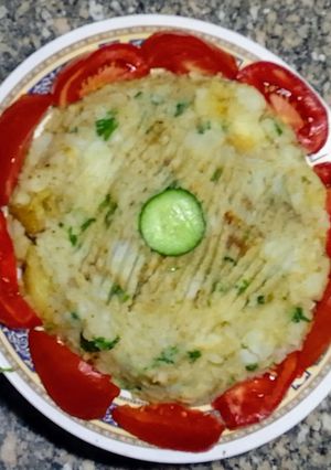 صورة لوصفة بطاطس 🥔بالكسبره للعشاء او الفطار