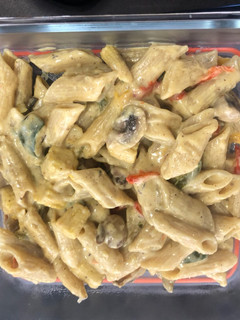 A picture of Creamy vegetable pasta.