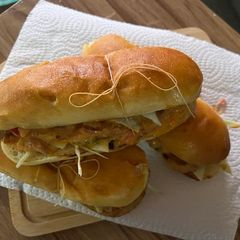 A picture of Hot sauce chicken sandwich.