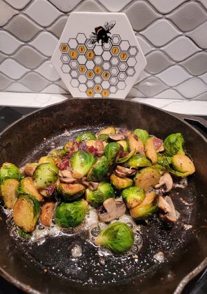 A picture of Bacon Roasted Brussels’.