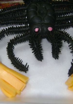 Una foto de Escobas de brujas de Halloween con queso