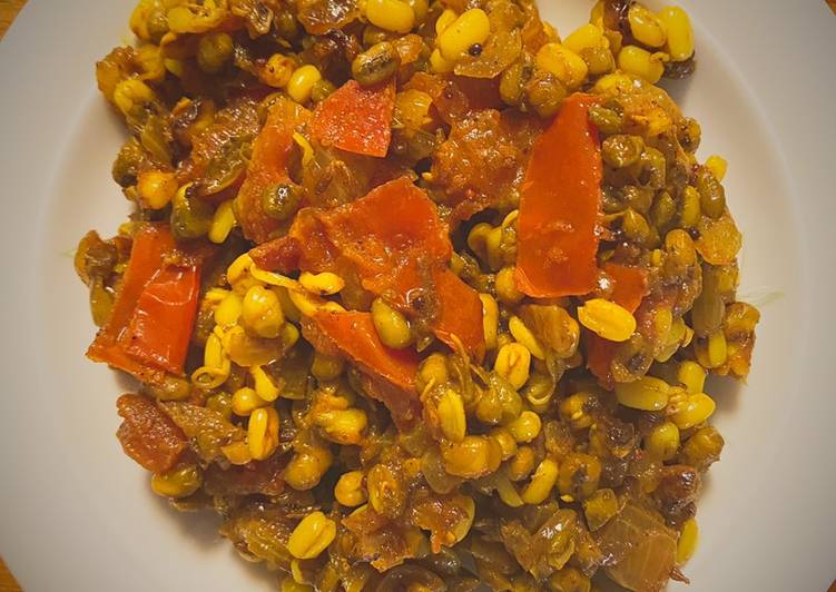 Recipe of Homemade Sprouted Moong Usal
