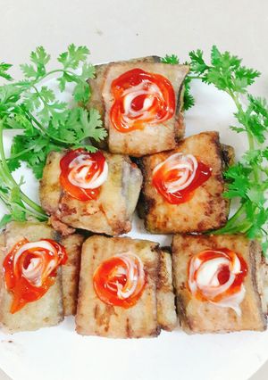 Hình của món Cà tím bọc thịt chiên giòn.