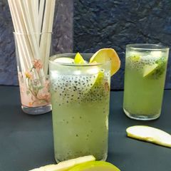 Green Apple and Sabja Mojito A picture of Green Apple and Sabja Mojito.